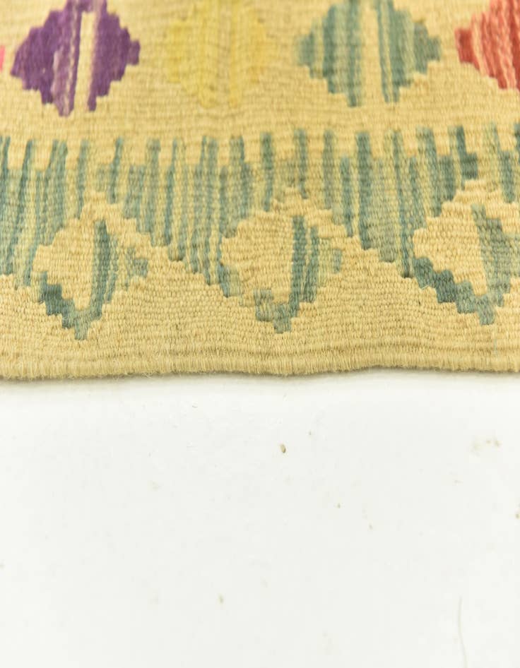 Detail image of  2' 9 x 4'  Hand Woven Kilim Maymana Wool Rug