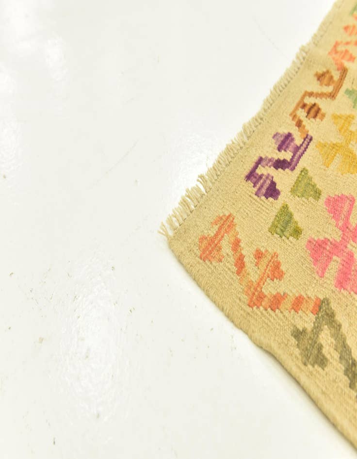 Detail image of  3' 6 x 5' 2  Hand Woven Kilim Maymana Wool Rug