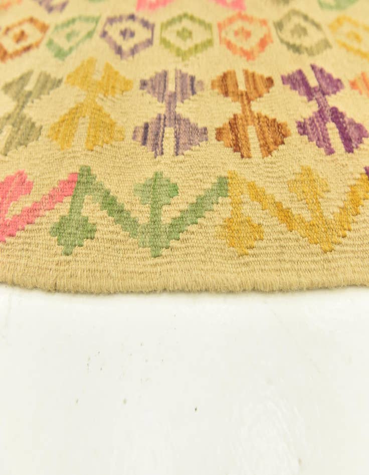 Detail image of  3' 6 x 5' 2  Hand Woven Kilim Maymana Wool Rug
