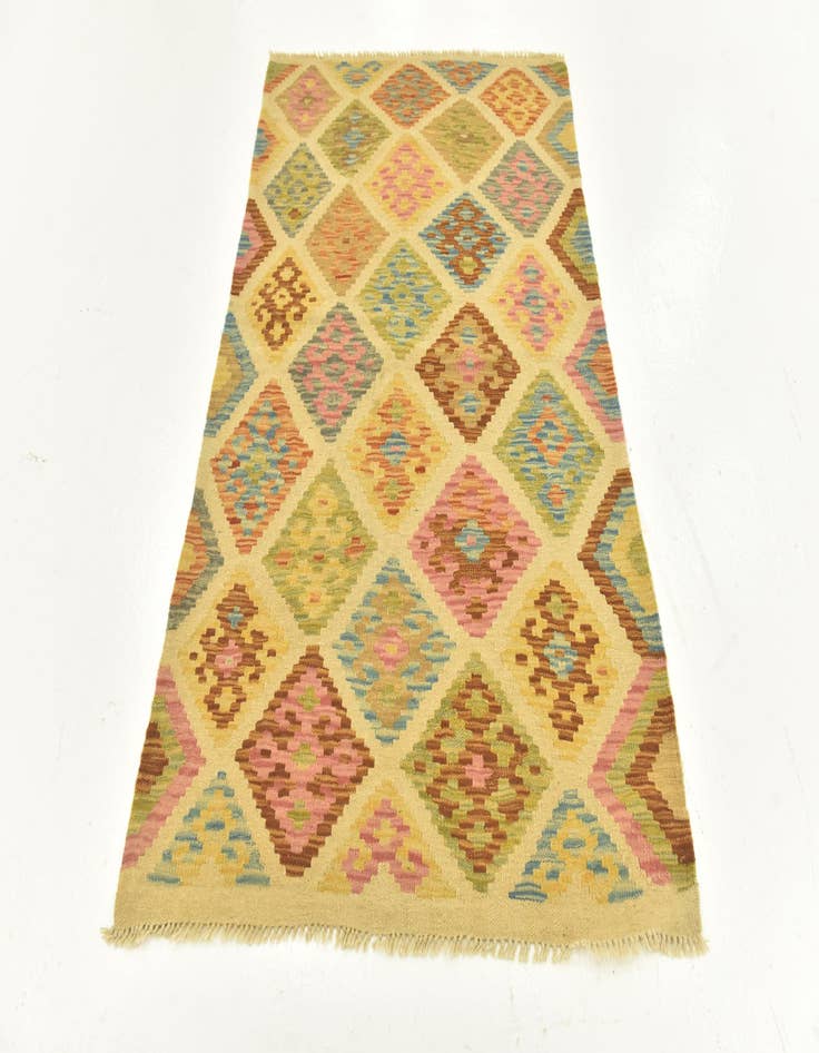 Detail image of  3' 3 x 5' 2  Hand Woven Kilim Maymana Wool Rug