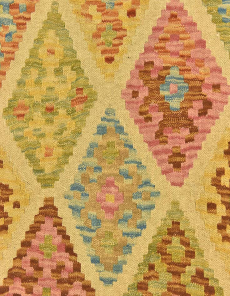 Detail image of  3' 3 x 5' 2  Hand Woven Kilim Maymana Wool Rug