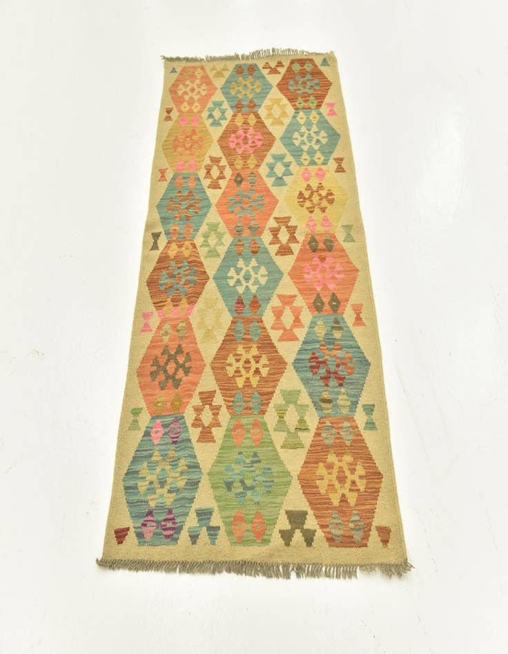 Detail image of  3' 2 x 5' 3  Hand Woven Kilim Maymana Wool Rug