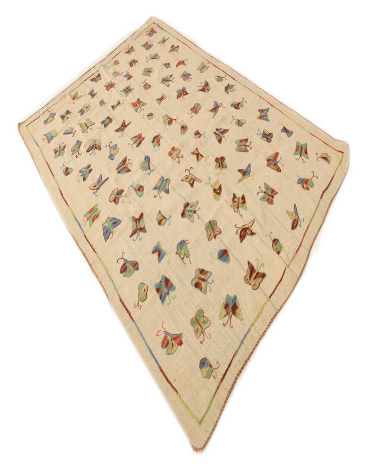 Detail image of  5' 6 x 7' 10  Hand Woven Kilim Modern Wool Rug