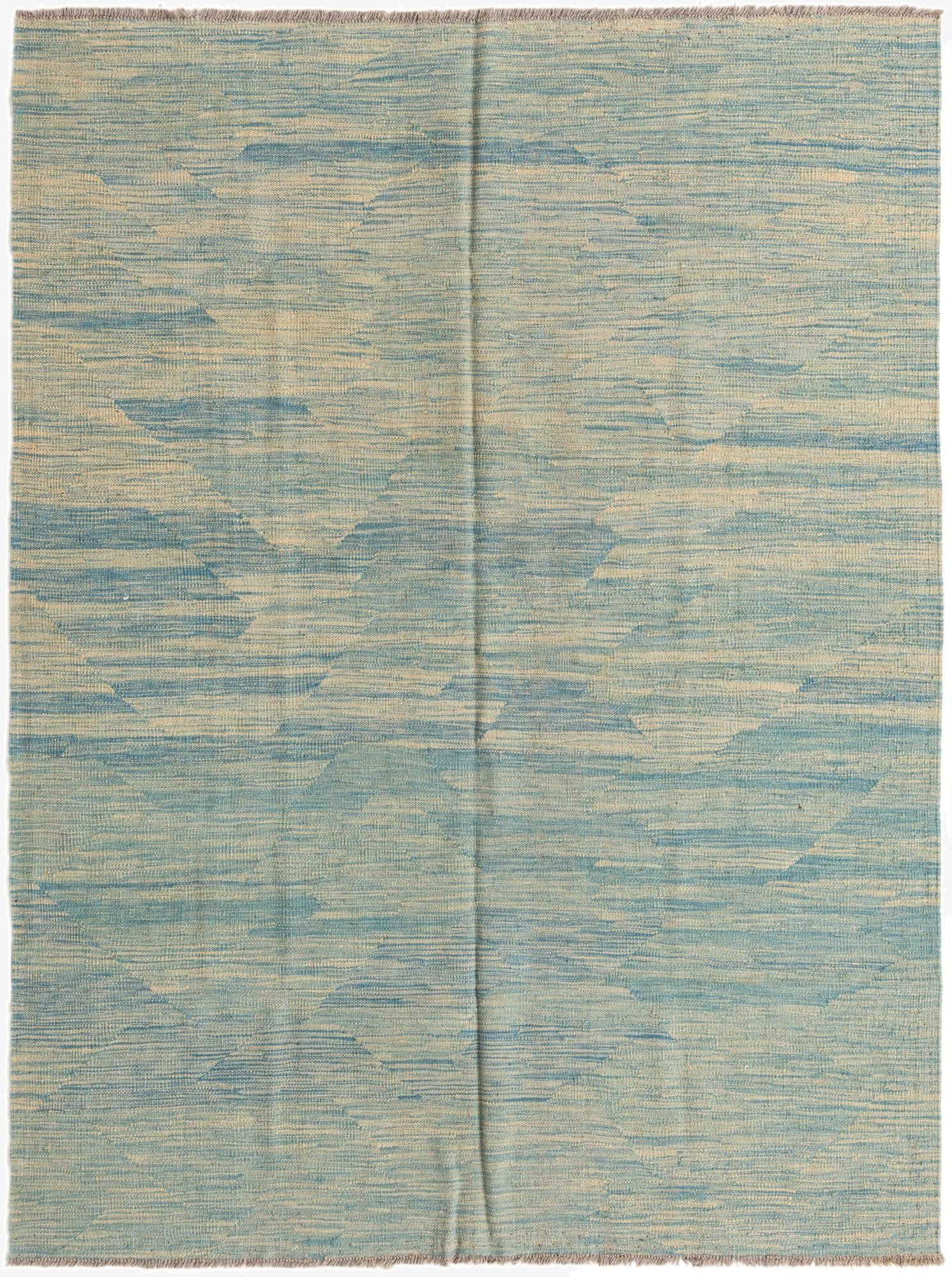  4' 10 x 6' 7  Hand Woven Kilim Modern Wool Rug