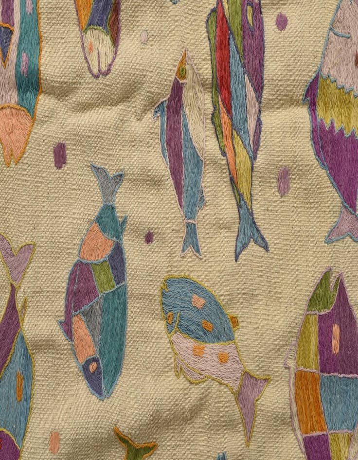 Detail image of  4' 2 x 5' 7  Hand Woven Kilim Suzani Wool Rug