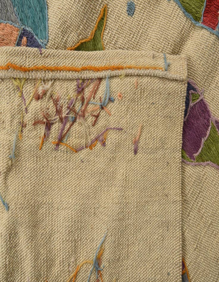 Detail image of  4' 2 x 5' 7  Hand Woven Kilim Suzani Wool Rug