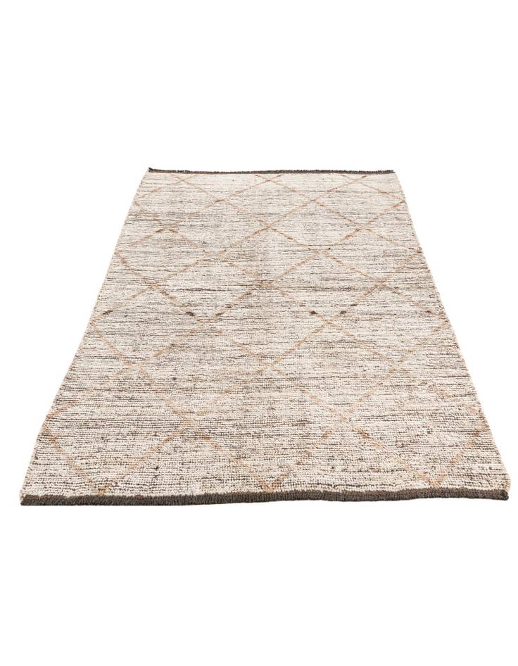 Detail image of  4' 4 x 6'  Hand Knotted Moroccan Wool Rug