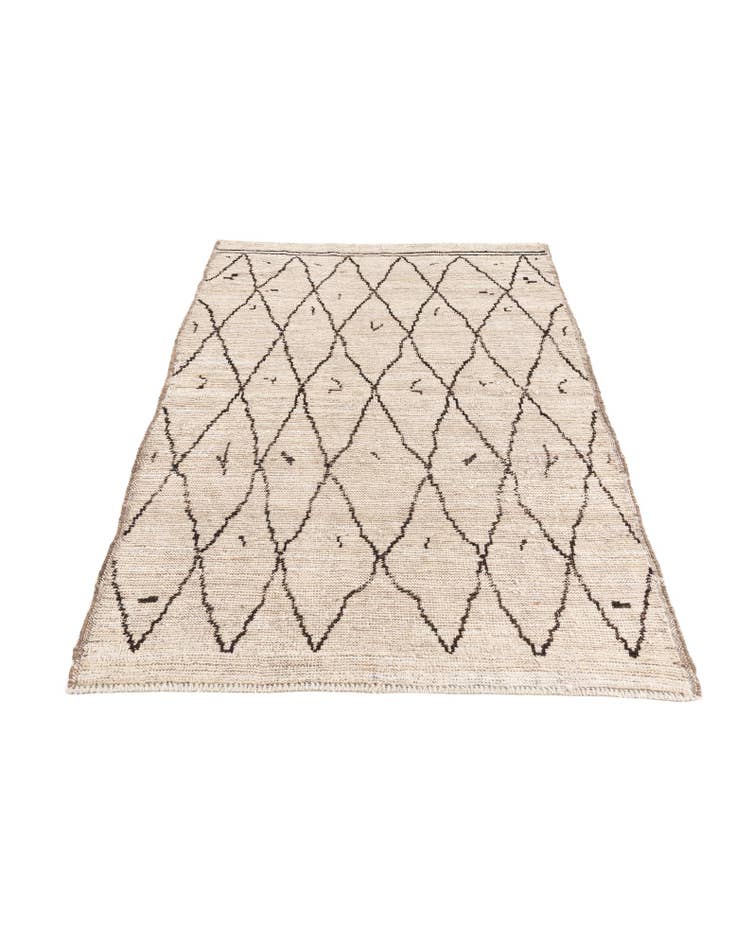 Detail image of  4' 3 x 6'  Hand Knotted Moroccan Wool Rug