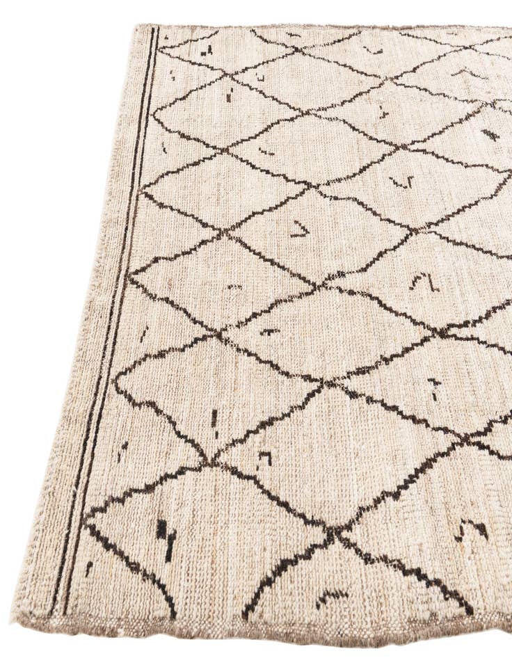 Detail image of  4' 3 x 6'  Hand Knotted Moroccan Wool Rug