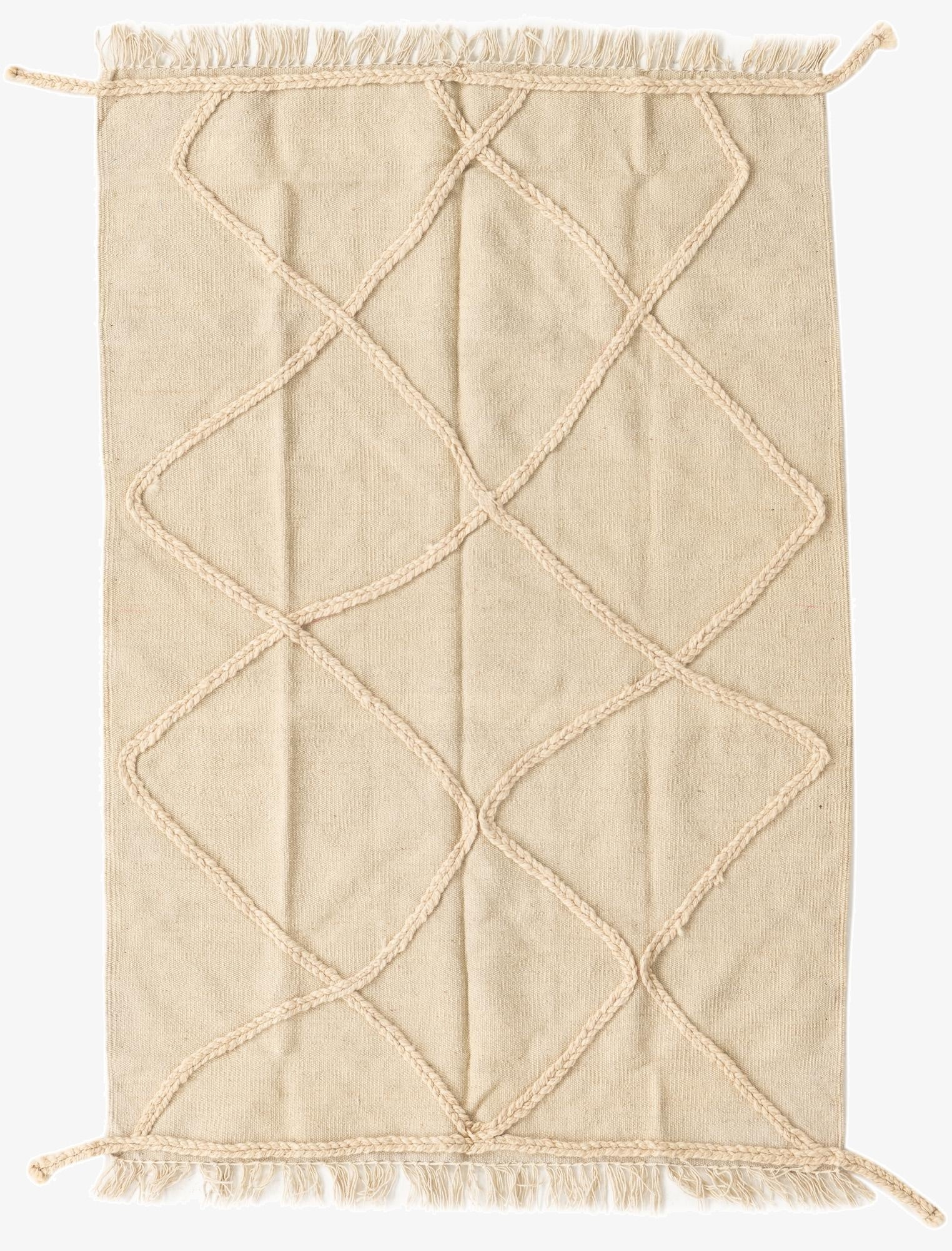  3' 4 x 5'  Hand Knotted Moroccan Wool Rug