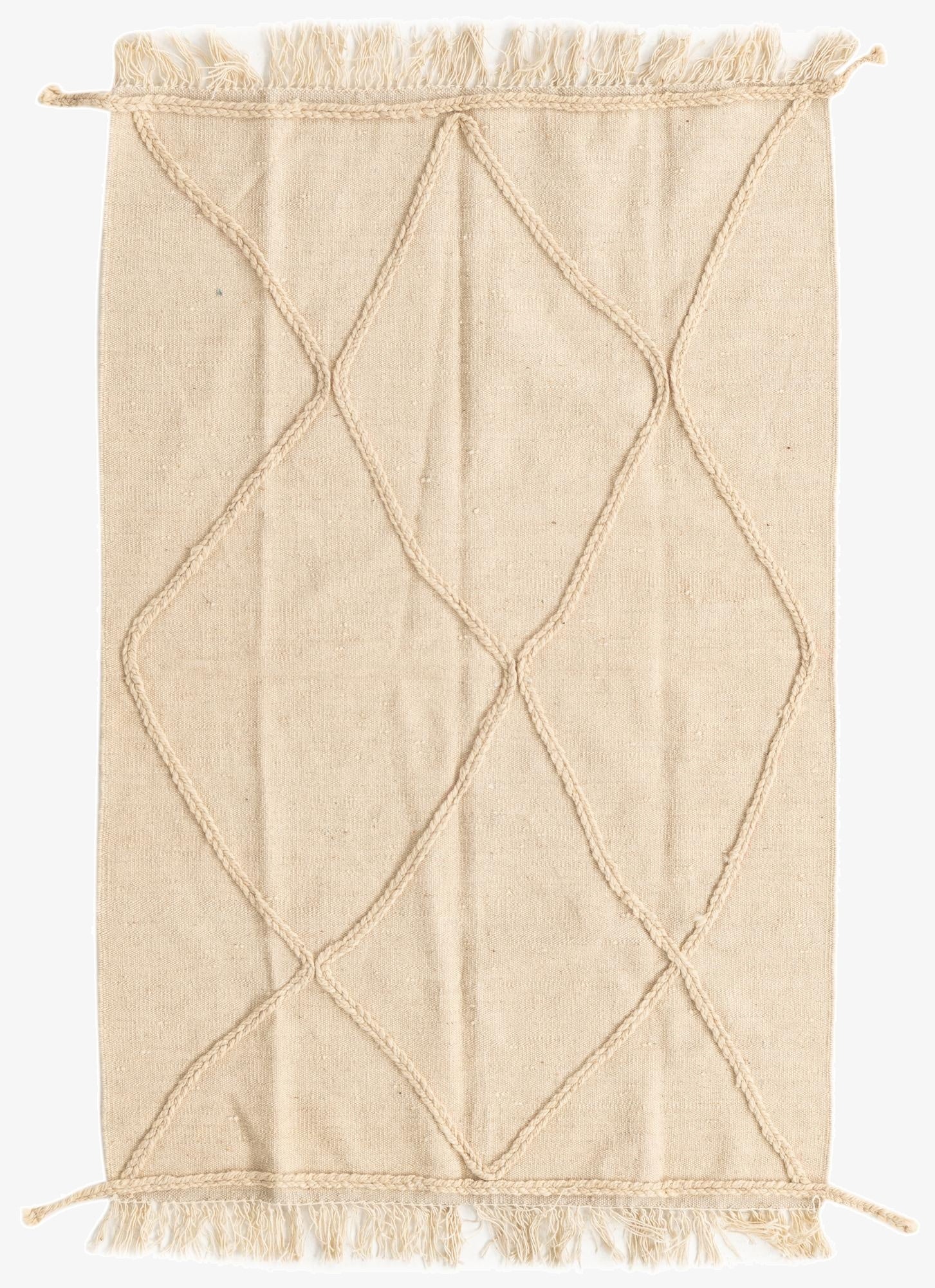  3' 4 x 5' 2  Hand Knotted Moroccan Wool Rug