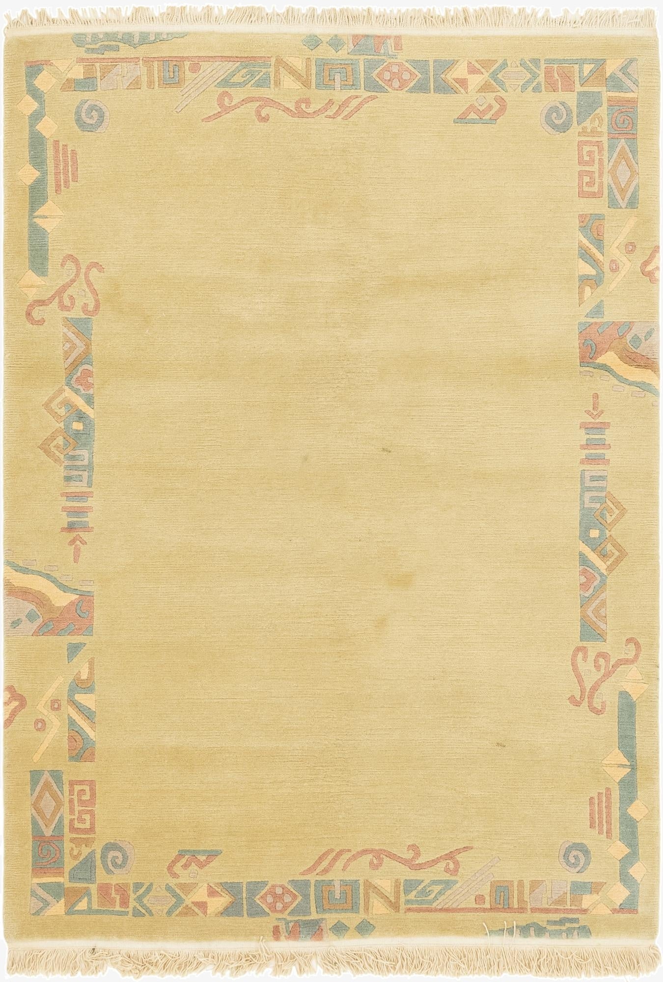  4' 7 x 6' 8  Hand Knotted Nepal Wool Rug