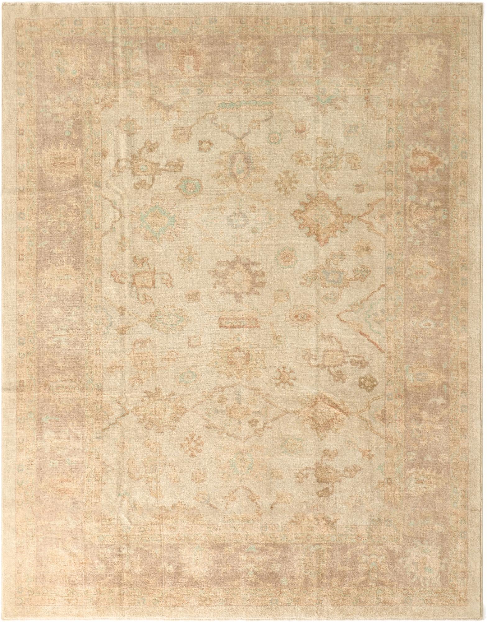 9' 2 x 11' 9 Hand Knotted Oushak Wool Rug
