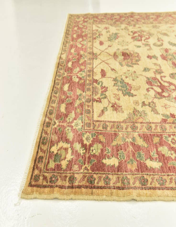 Detail image of  5' 9 x 8' 1  Hand Knotted Peshawar Ziegler Rug