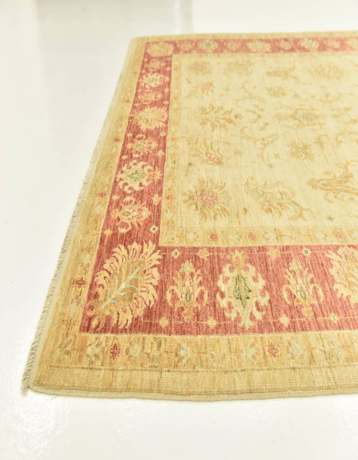 Detail image of  5' 9 x 8' 1  Hand Knotted Peshawar Ziegler Rug