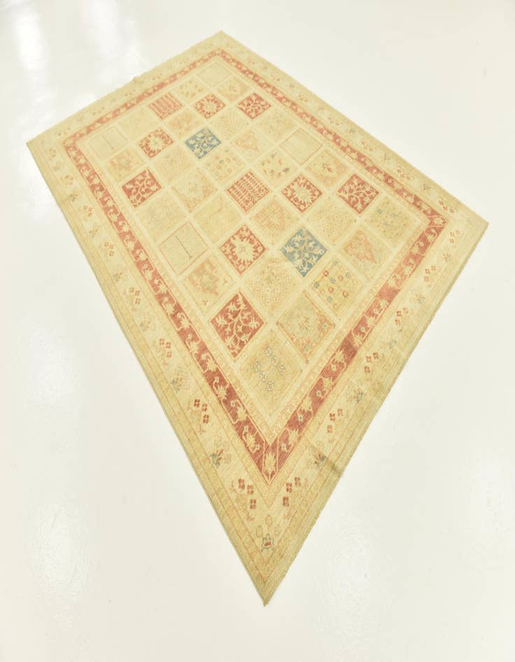 Detail image of  6' 10 x 9' 4  Hand Knotted Peshawar Ziegler Rug