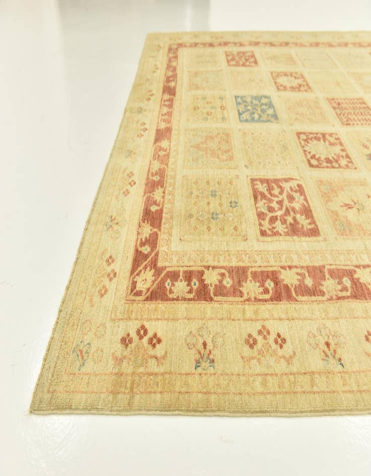 Detail image of  6' 10 x 9' 4  Hand Knotted Peshawar Ziegler Rug