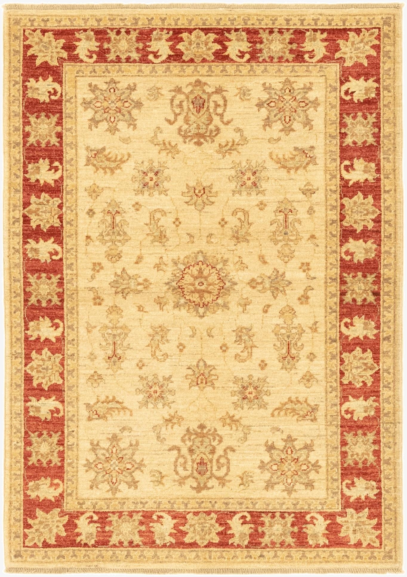  3' 5 x 4' 10  Hand Knotted Peshawar Ziegler Rug