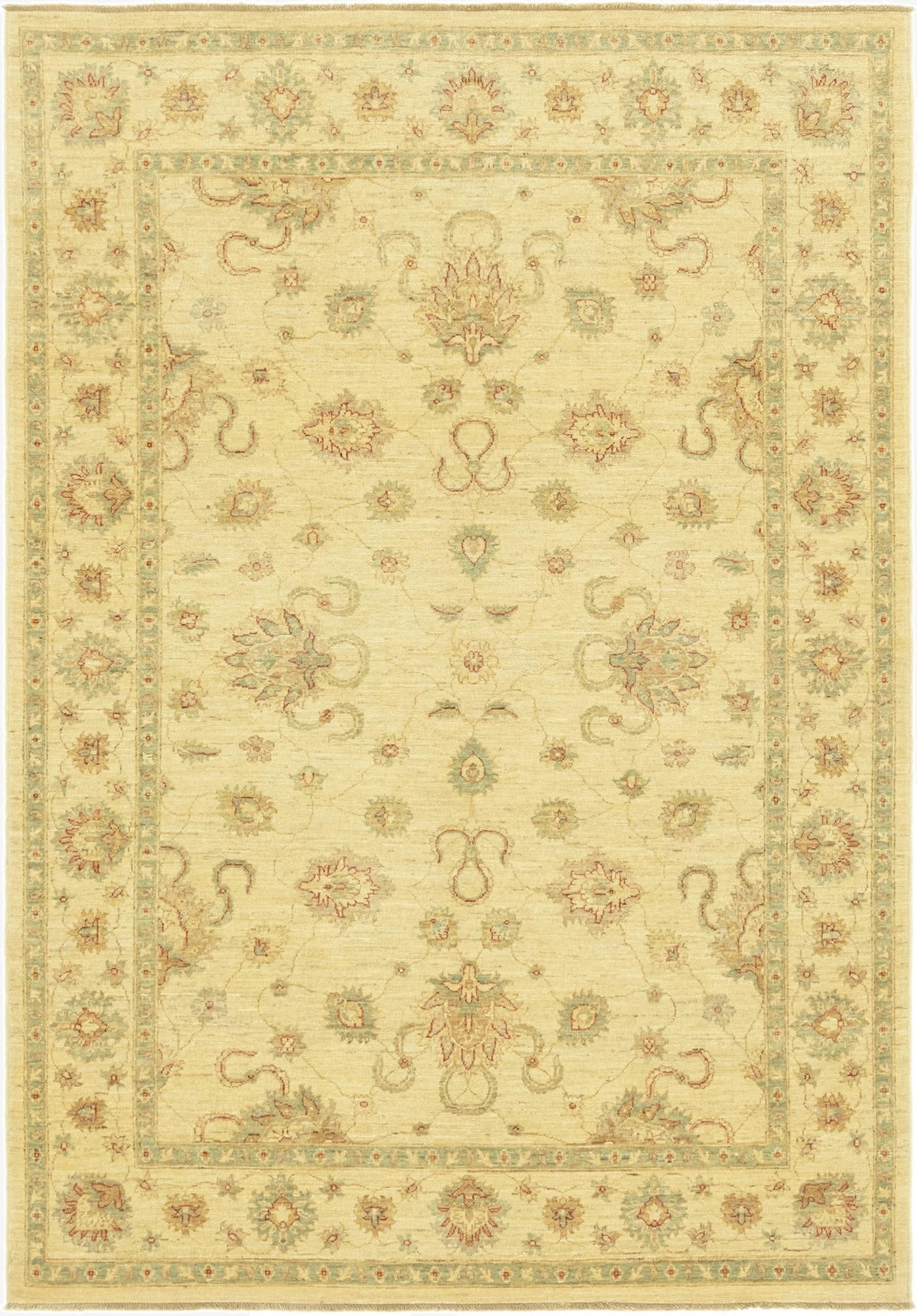  5' 9 x 8' 2  Hand Knotted Peshawar Ziegler Rug