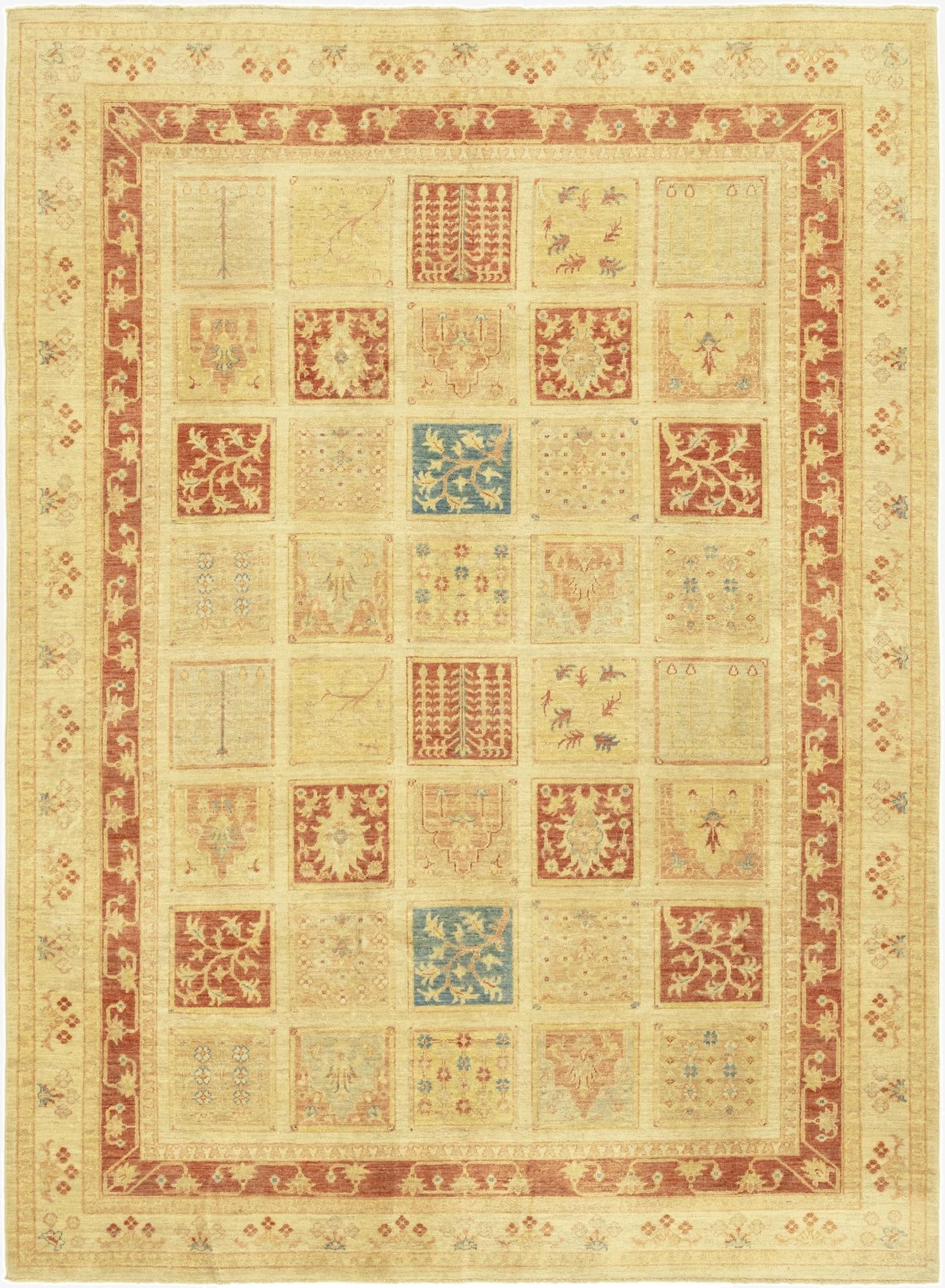  6' 10 x 9' 4  Hand Knotted Peshawar Ziegler Rug