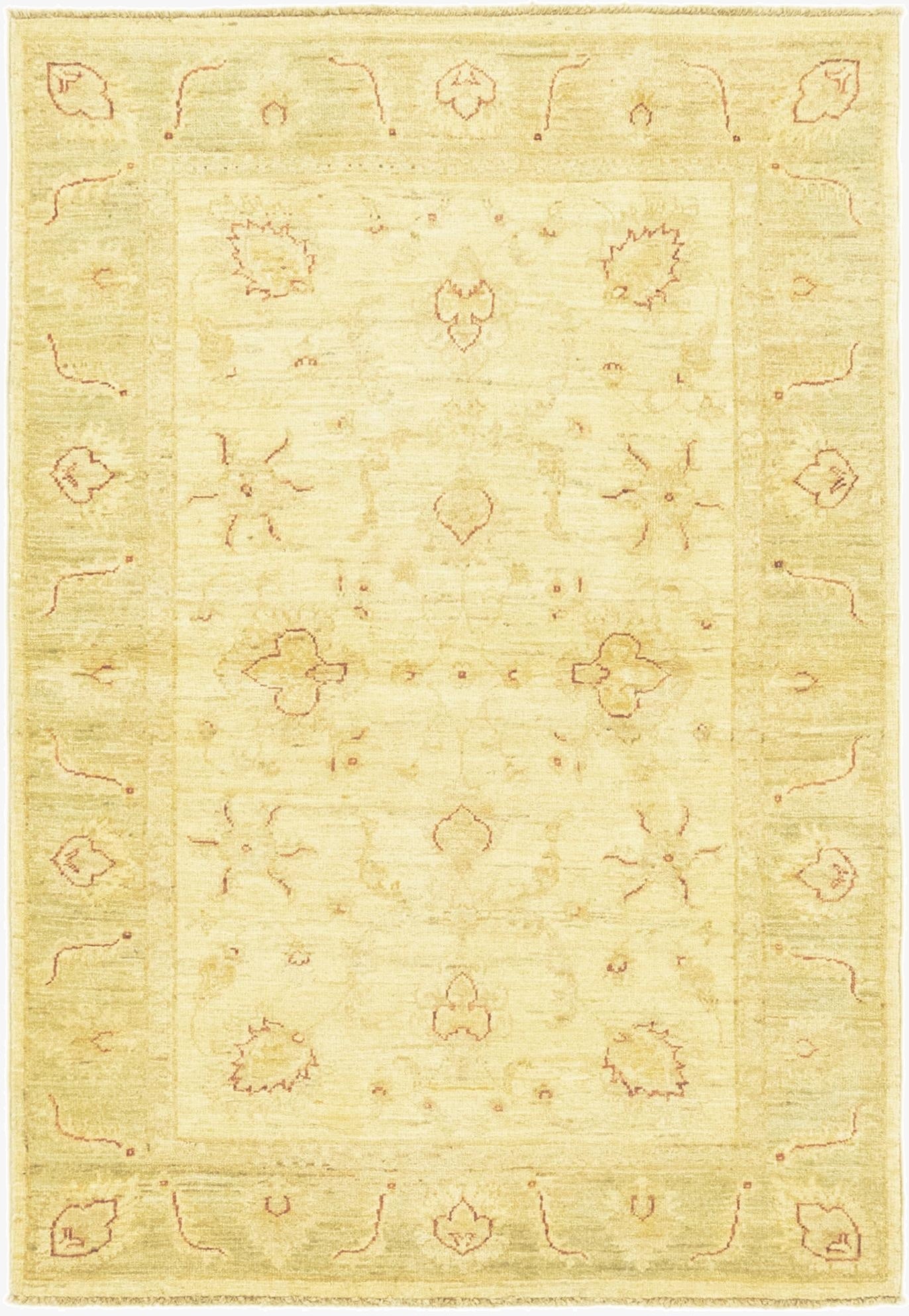  3' 5 x 4' 11  Hand Knotted Peshawar Ziegler Rug