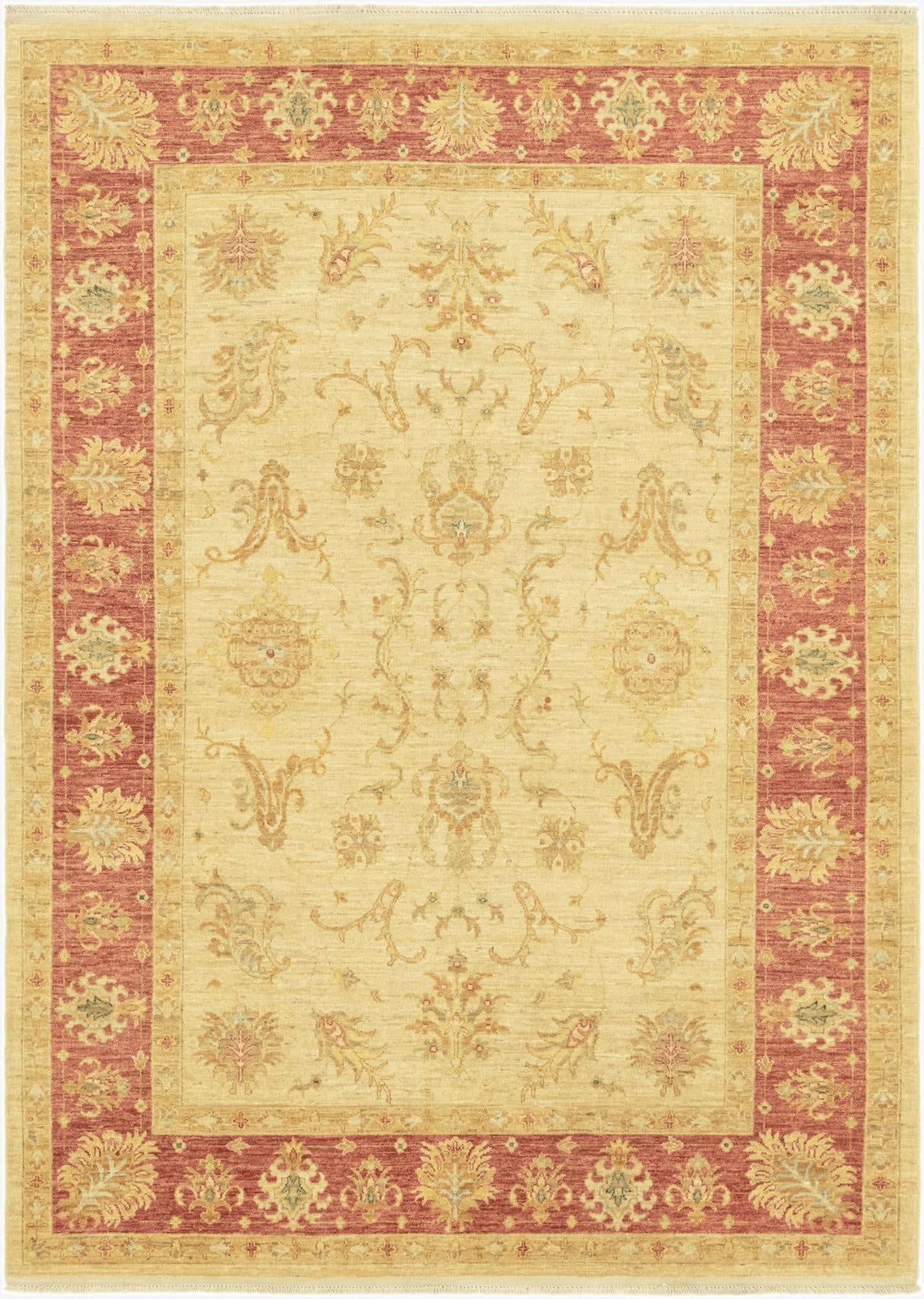  5' 9 x 8' 1  Hand Knotted Peshawar Ziegler Rug