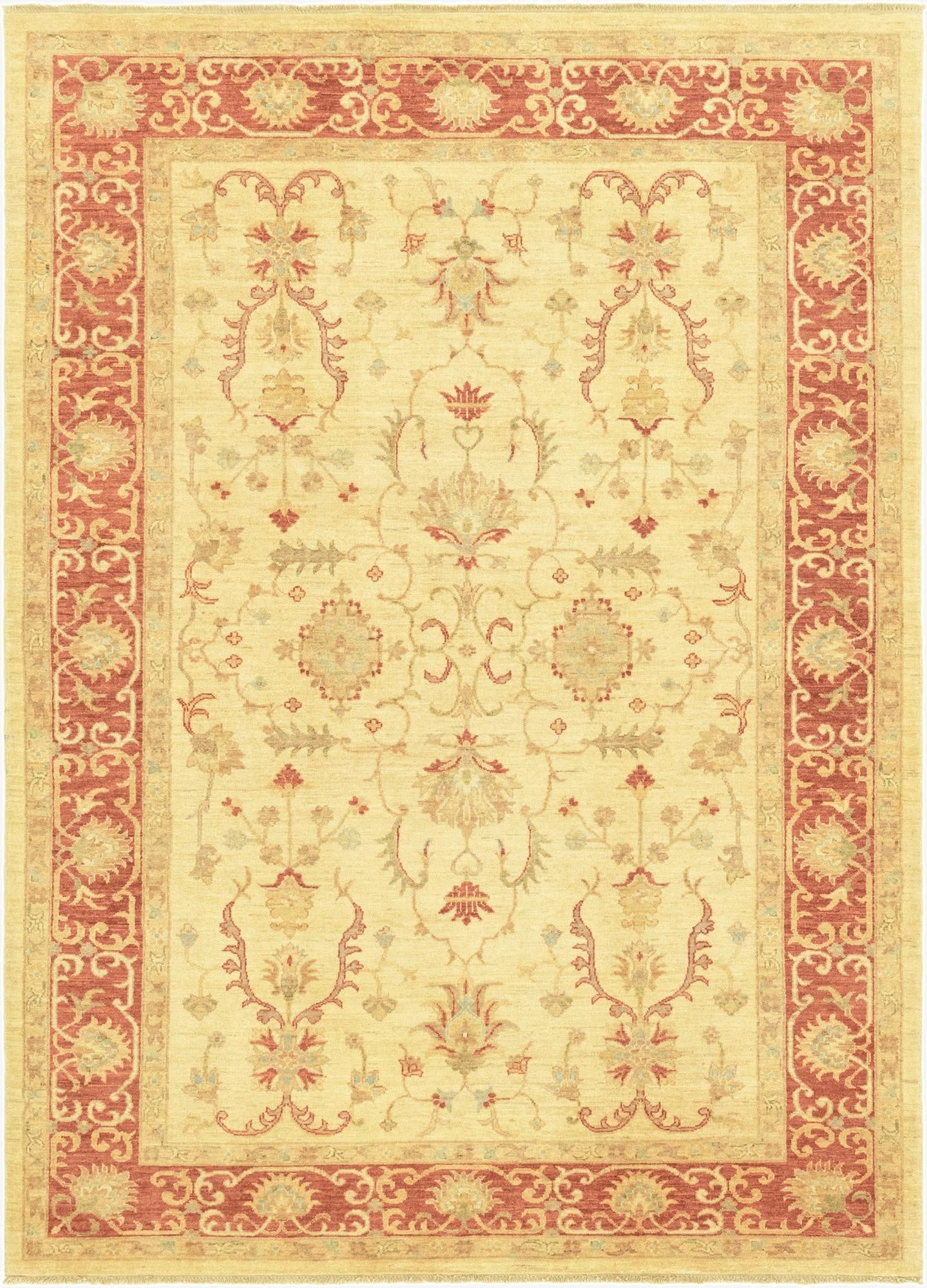  5' 9 x 7' 10  Hand Knotted Peshawar Ziegler Rug