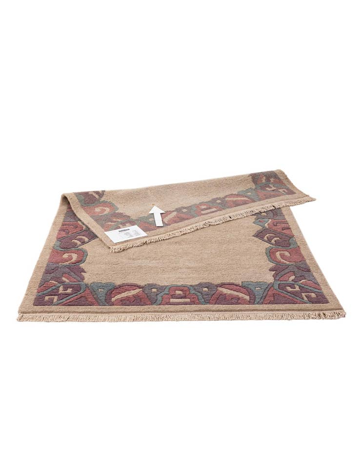 Detail image of  4' x 5' 10  Hand Knotted Tibet Wool Rug