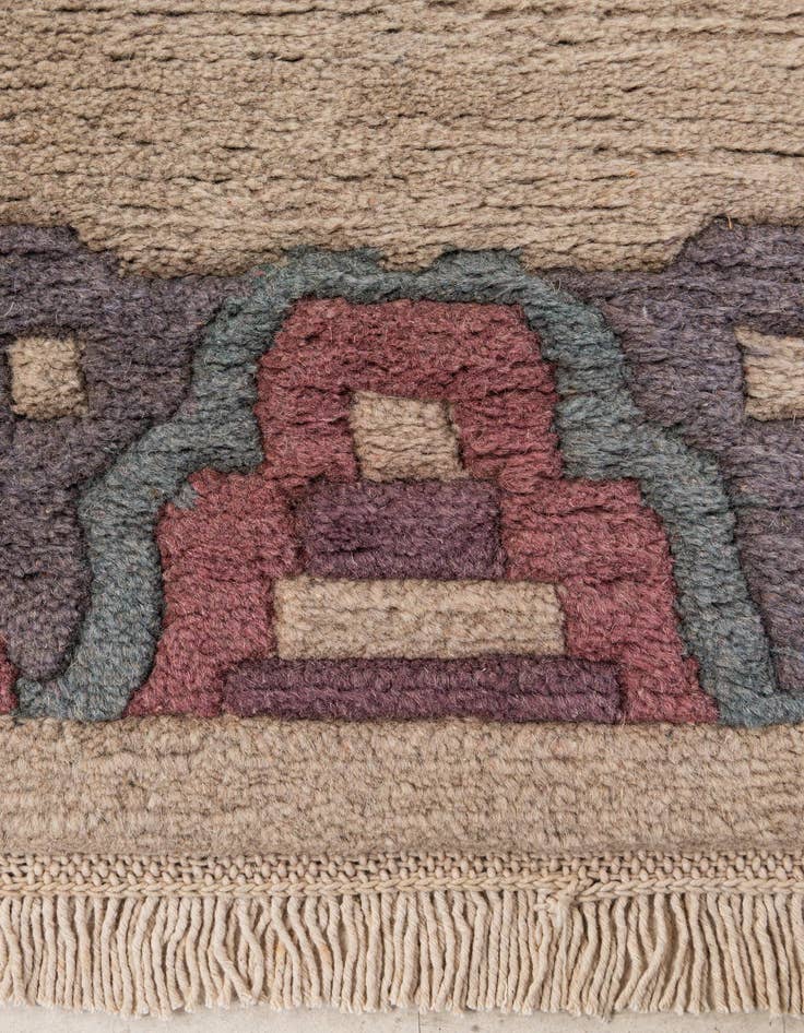 Detail image of  4' x 5' 10  Hand Knotted Tibet Wool Rug