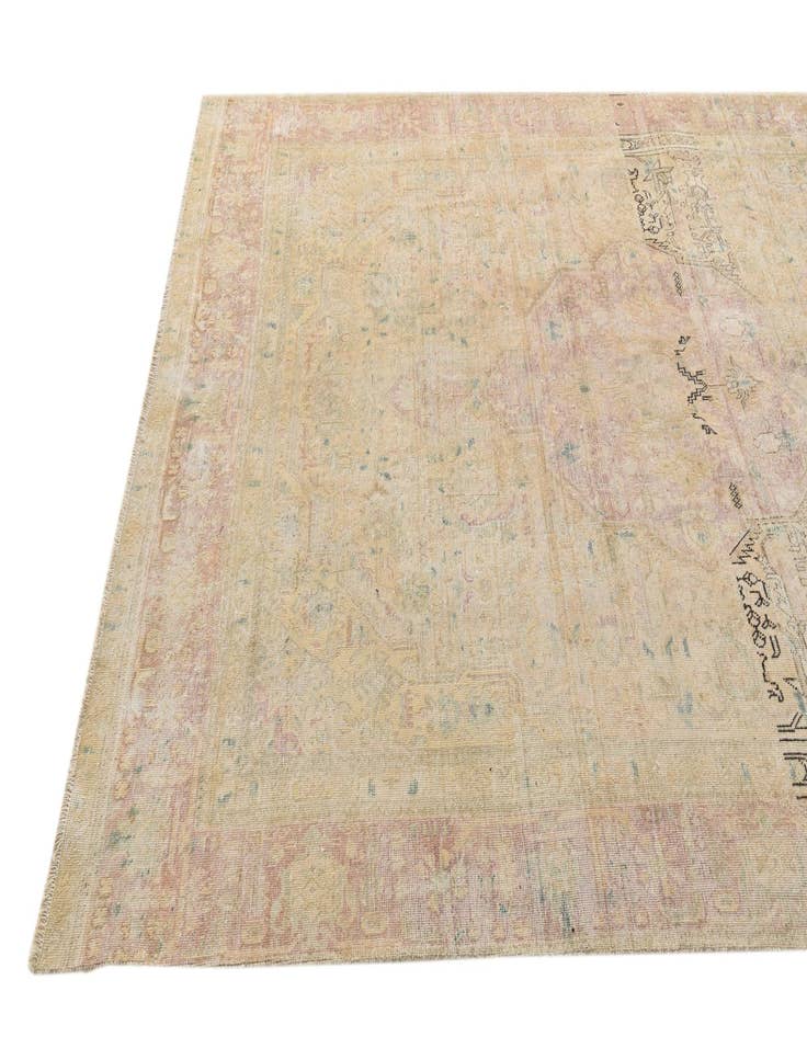 Detail image of  6' 4 x 9' 4  Hand Knotted Ultra Vintage Persian Wool Rug