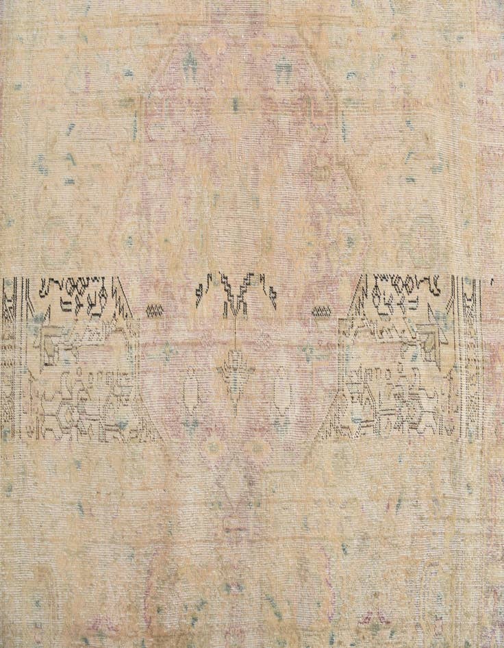 Detail image of  6' 4 x 9' 4  Hand Knotted Ultra Vintage Persian Wool Rug