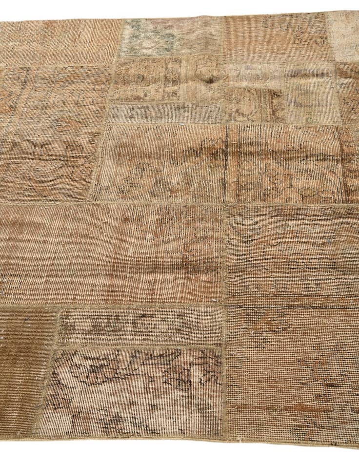 Detail image of 5' 7 x 8' Hand Knotted Ultra Vintage Persian Wool Rug