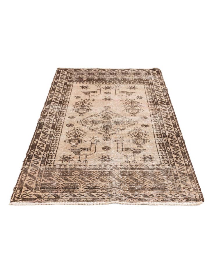 Detail image of  2' 6 x 4' 3  Hand Knotted Ultra Vintage Persian Wool Rug