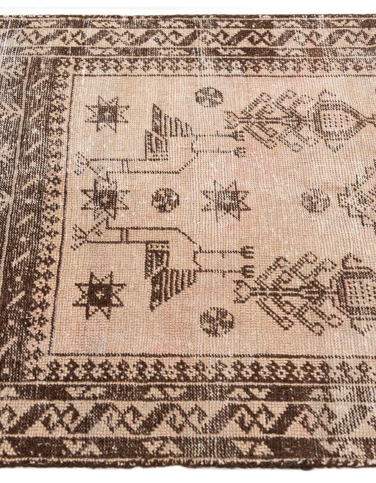 Detail image of  2' 6 x 4' 3  Hand Knotted Ultra Vintage Persian Wool Rug