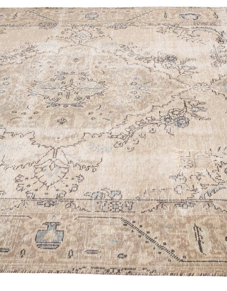 Detail image of  6' 2 x 9'  Hand Knotted Ultra Vintage Persian Wool Rug