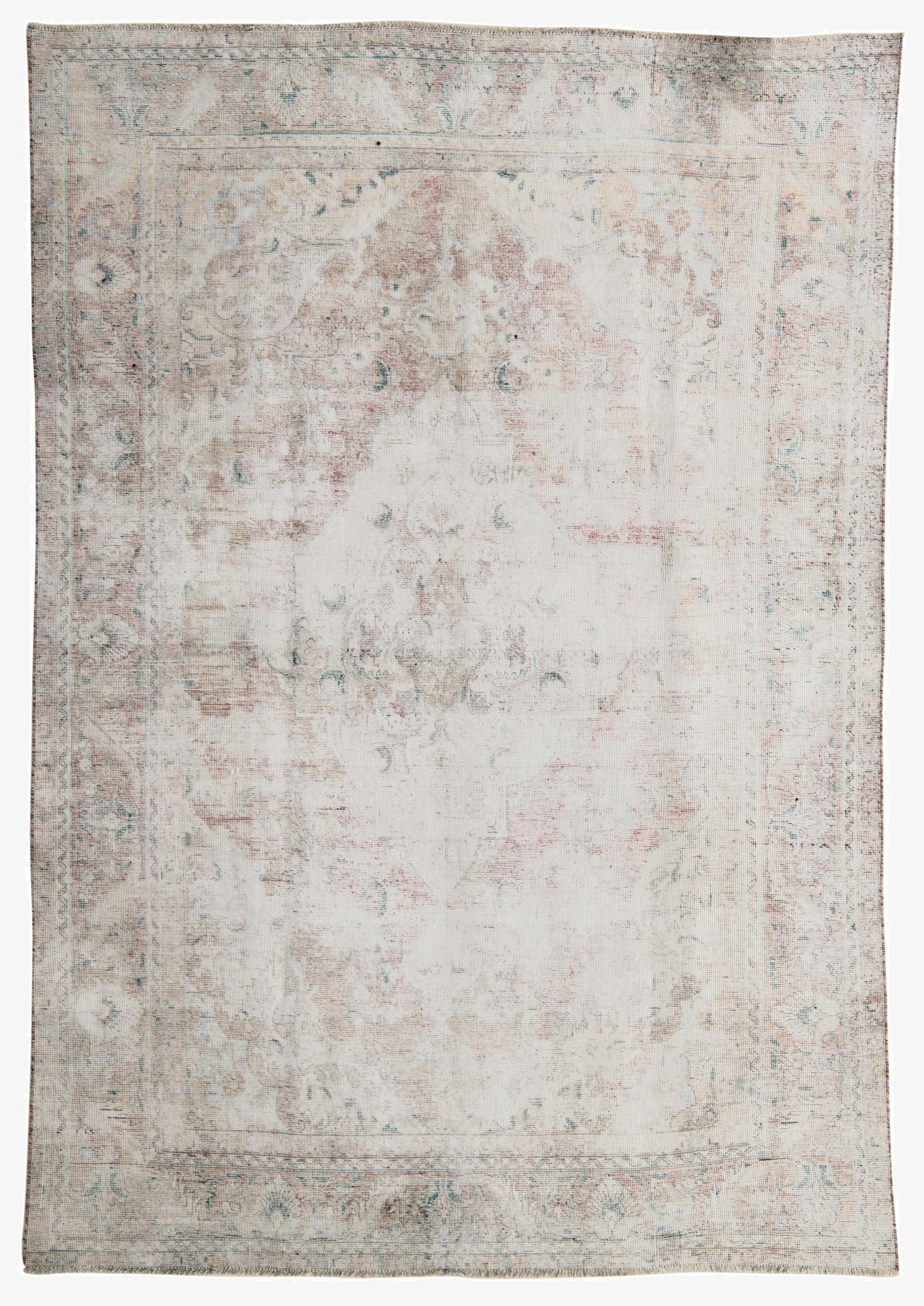  6' 8 x 9' 7  Hand Knotted Ultra Vintage Persian Wool Rug