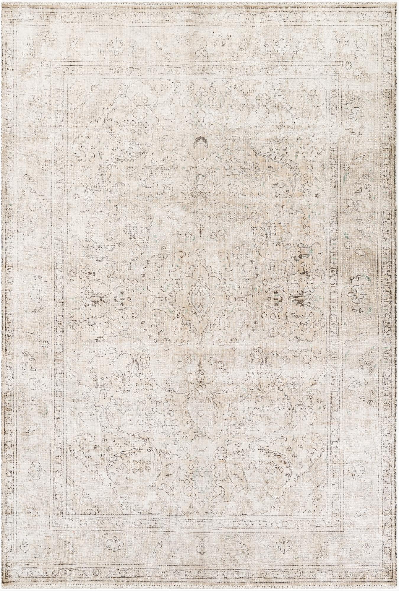  6' 4 x 9' 7  Hand Knotted Ultra Vintage Persian Wool Rug