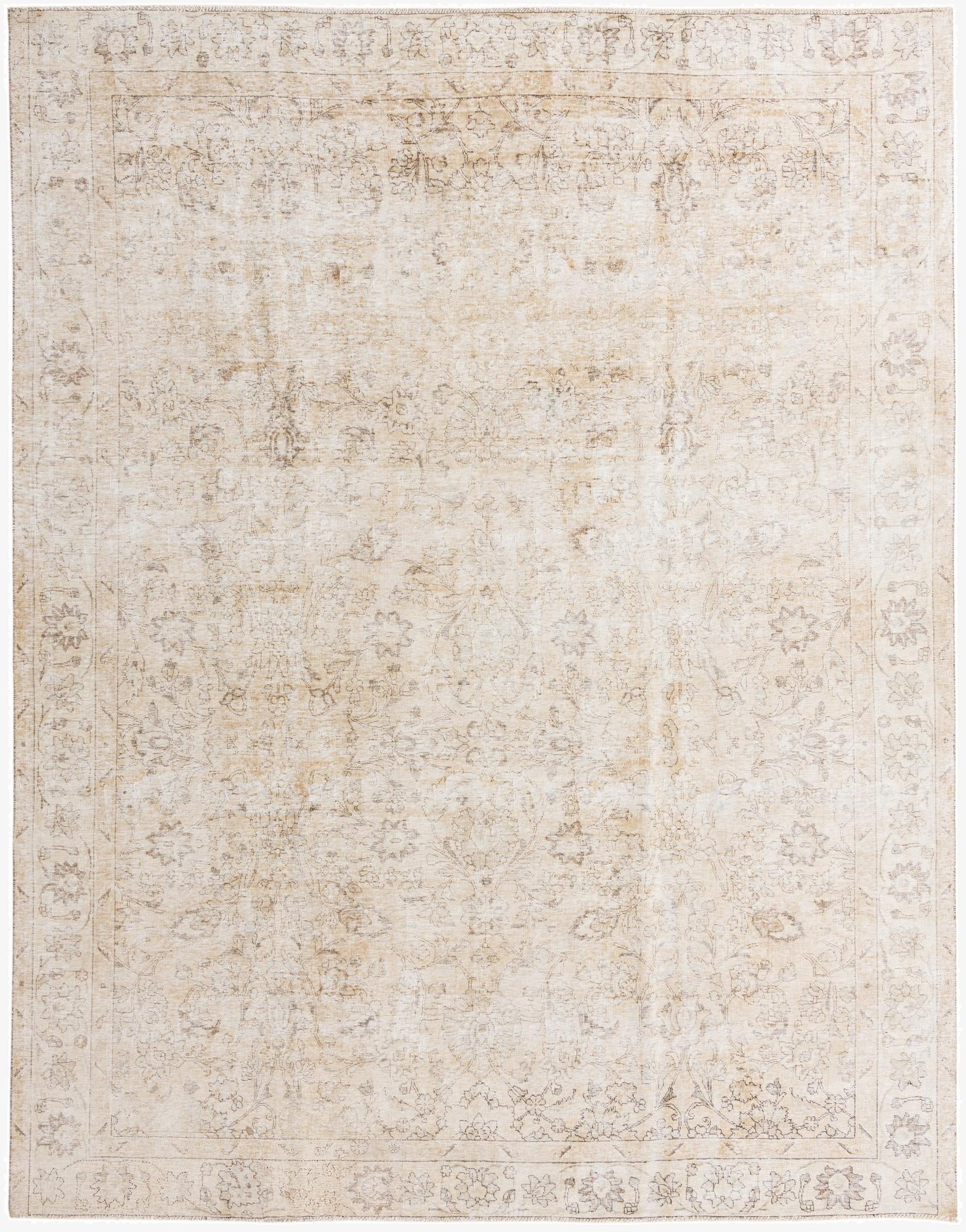  9' 4 x 12'  Hand Knotted Ultra Vintage Persian Wool Rug