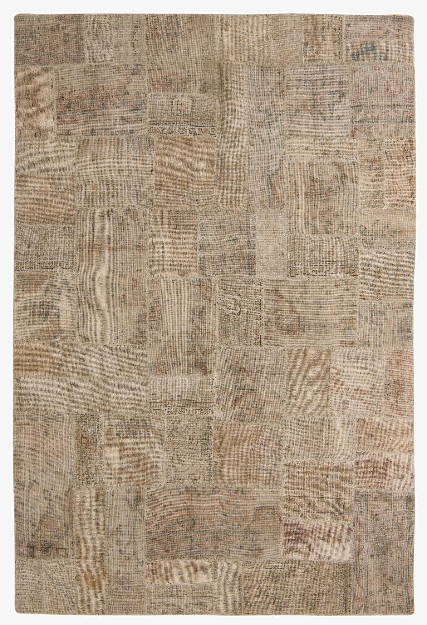  6' 7 x 9' 8  Hand Knotted Ultra Vintage Persian Wool Rug