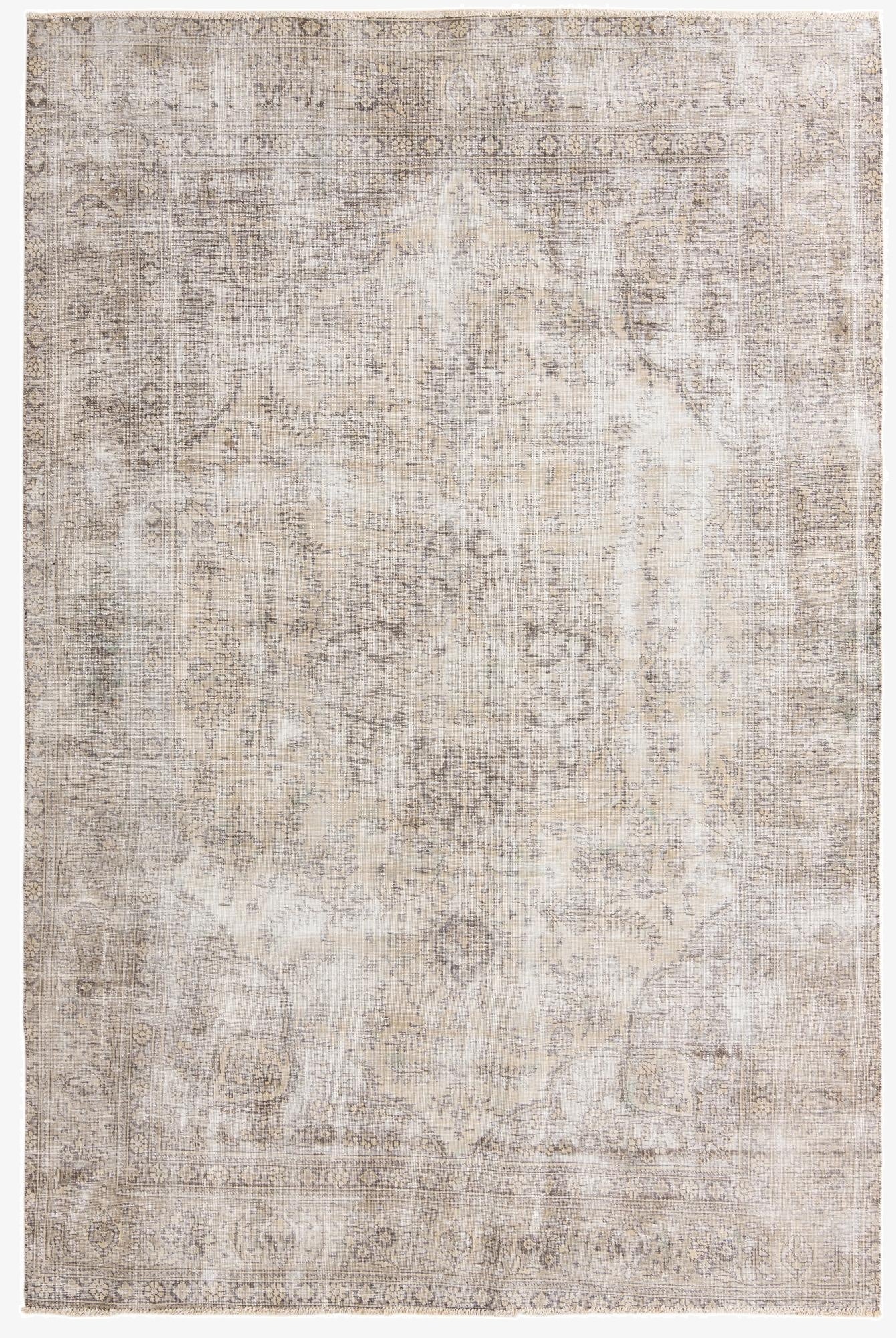  6' 8 x 10' 2  Hand Knotted Ultra Vintage Persian Wool Rug