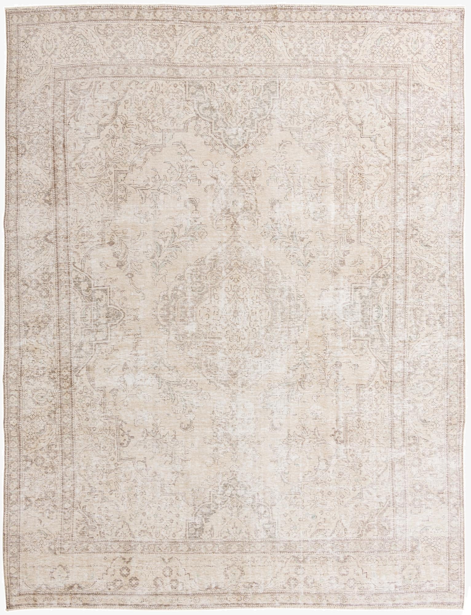  9' 1 x 12' 7  Hand Knotted Ultra Vintage Persian Wool Rug