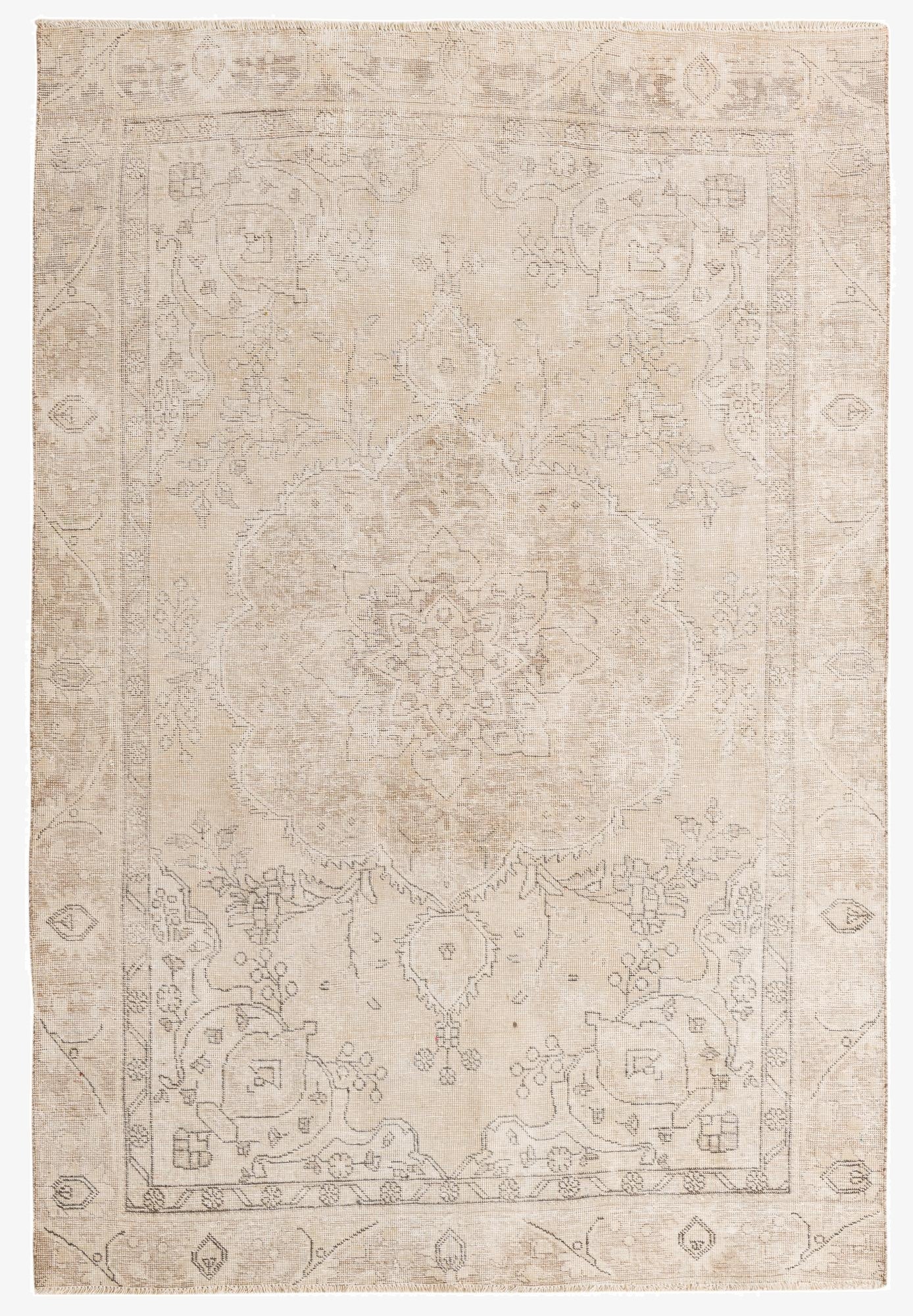  6' x 8' 8  Hand Knotted Ultra Vintage Persian Wool Rug