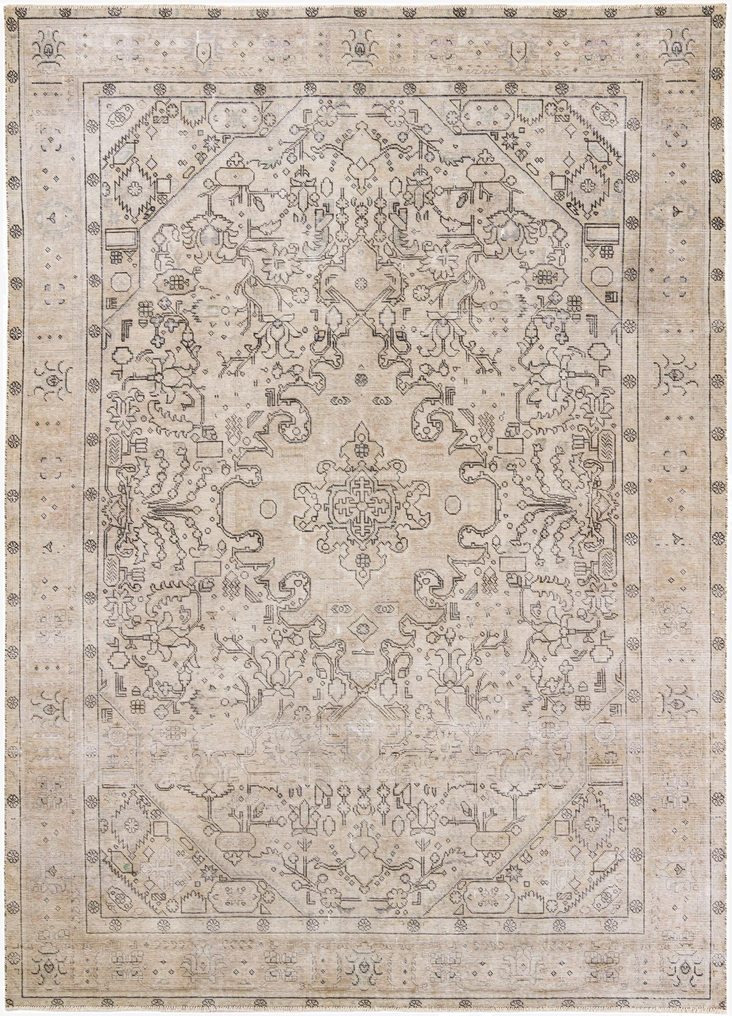  7' 8 x 11' 2  Hand Knotted Ultra Vintage Persian Wool Rug