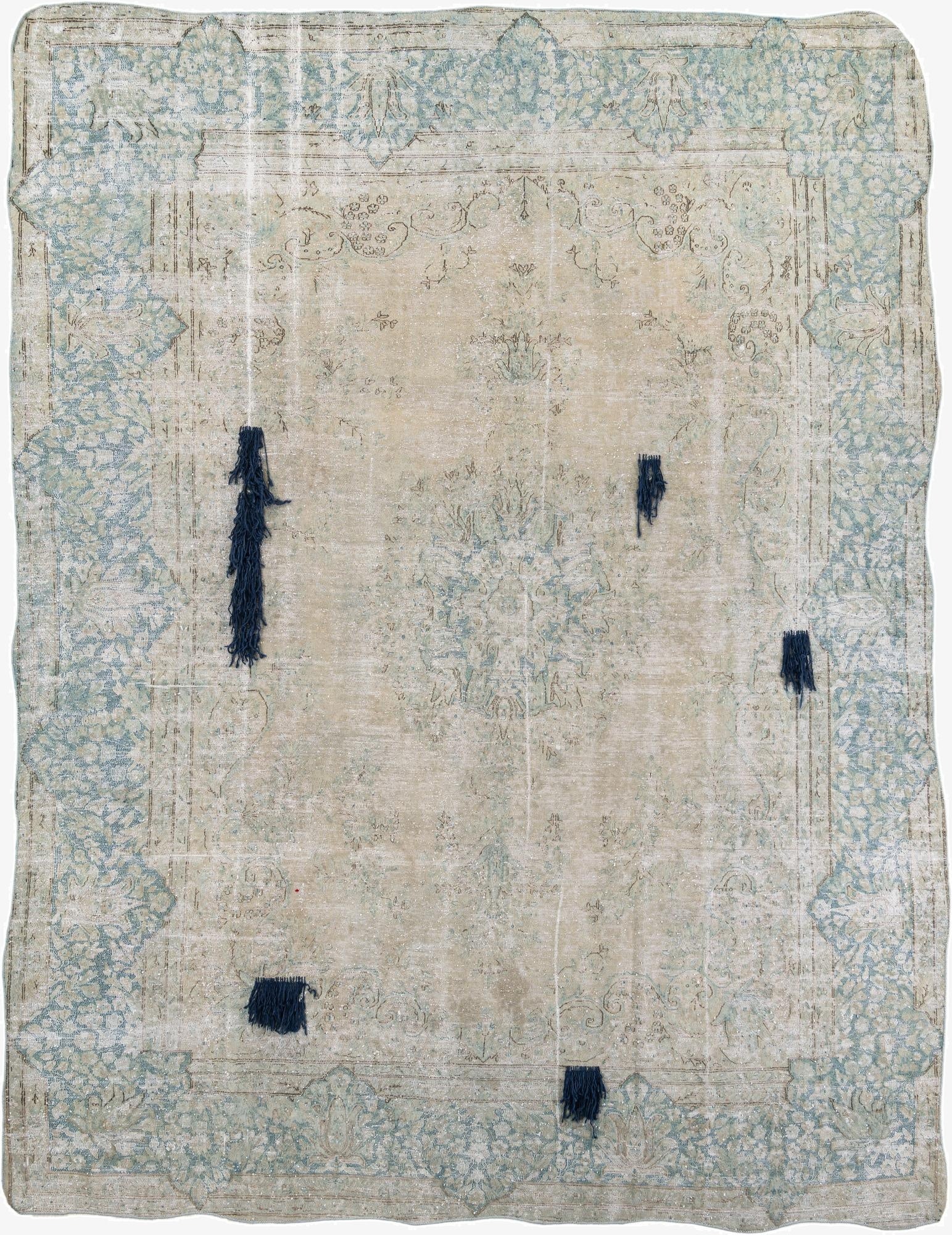  9' 2 x 12' 1  Hand Knotted Ultra Vintage Persian Wool Rug