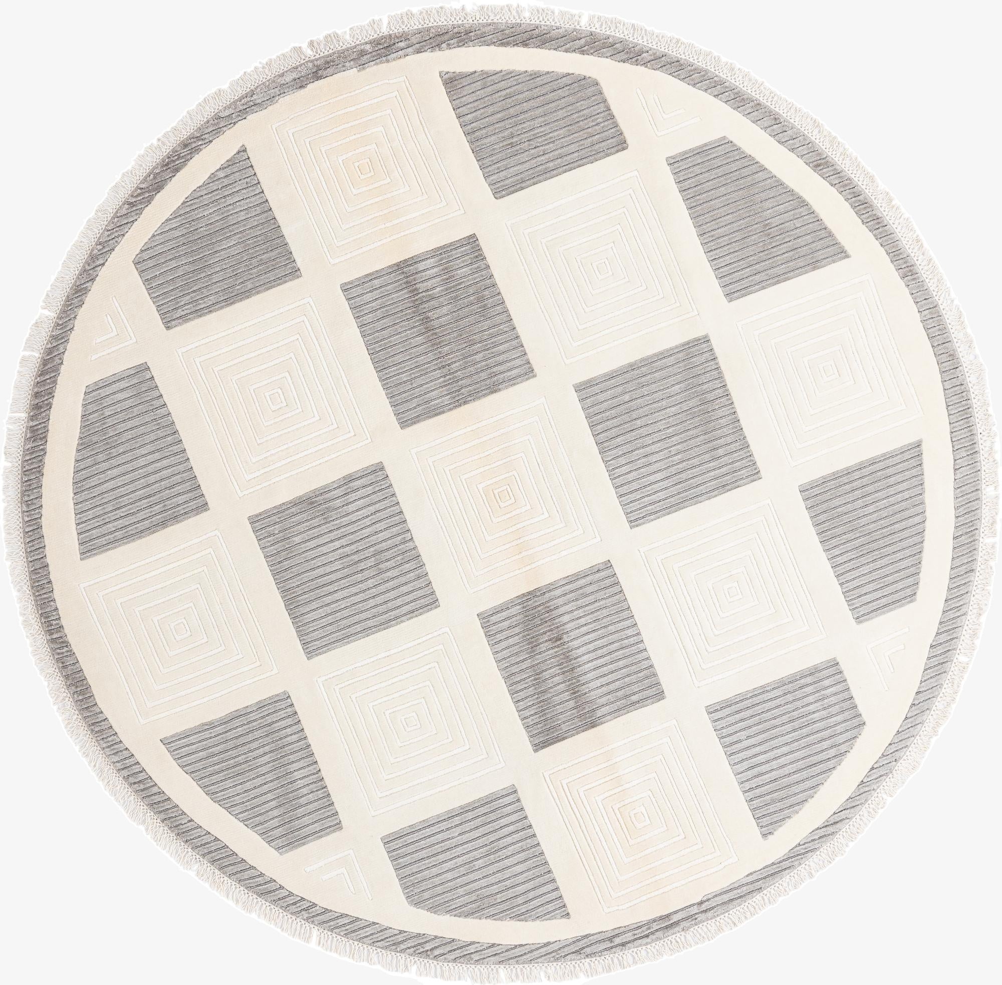  6' 4 x 6' 4  Hand Knotted Darya Wool Round Rug