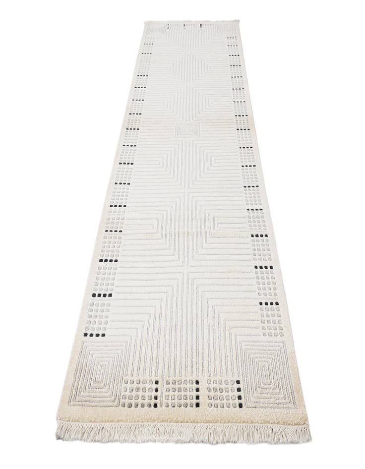 Detail image of  2' 8 x 10'  Hand Knotted Darya Wool Runner Rug