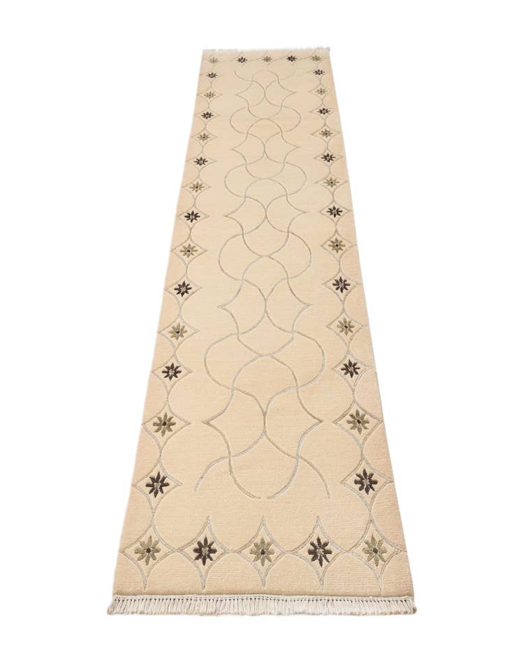 Detail image of  2' 7 x 9' 10  Hand Knotted Darya Wool Runner Rug