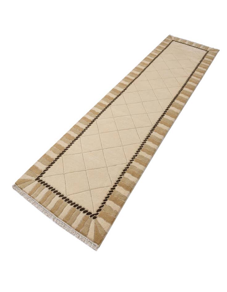 Detail image of  3' 3 x 13'  Hand Knotted Darya Wool Runner Rug