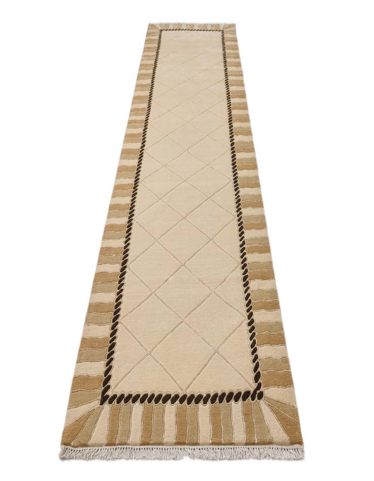 Detail image of  3' 3 x 13'  Hand Knotted Darya Wool Runner Rug