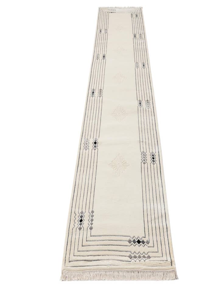 Detail image of  2' 8 x 12' 10  Hand Knotted Darya Wool Runner Rug